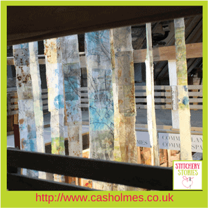 Cas Holmes Textile Artist Trees installation at Farnham Pottery Stitchery Stories Podcast Guest (1)