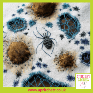Adam Pritchett embroidery Spiders Stitchery Stories Textile Art Podcast Guest