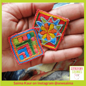Saima Kaur 2 mini embroideries inspired by India _ Stitchery Stories Textile Art Podcast Guest
