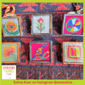 Saima Kaur mini embroideries inspired by India _ Stitchery Stories Textile Art Podcast Guest
