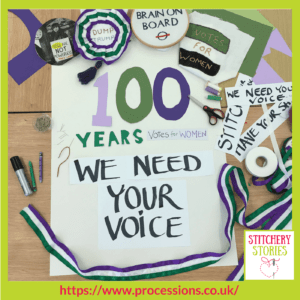 Processions 2018 Call To Action poster Edinburgh College of Art, artist is Lindy Richardson _ Stitchery Stories Textile Art Podcast