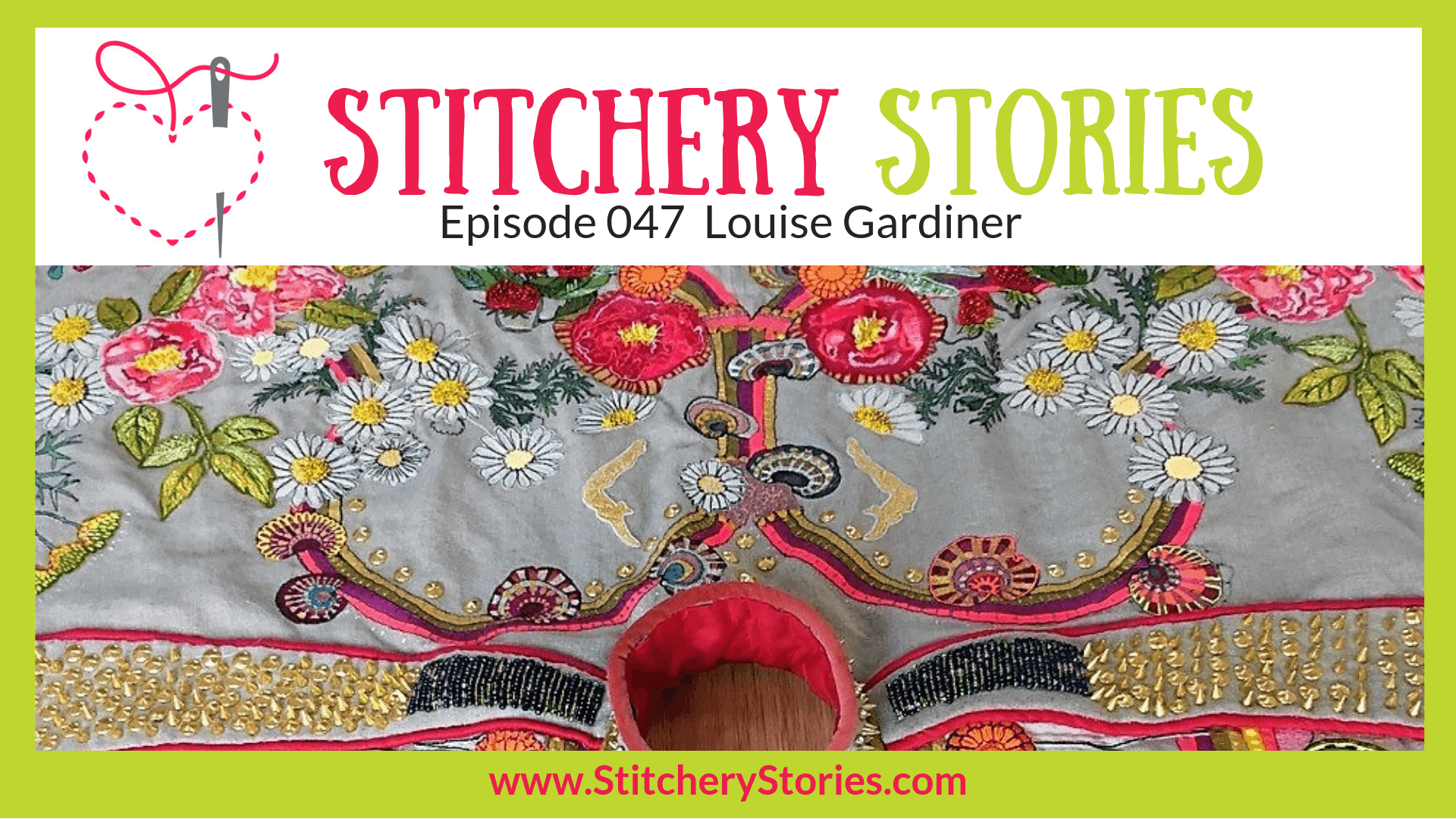 Louise Gardiner Textile Artist Stitchery Stories Textile Art Podcast Wide Art