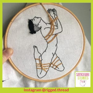 Rigged Thread hoop 4 Stitchery Stories Podcast Guest