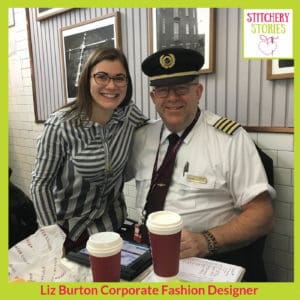 Virgin Atlantic pilot in Costa Coffee_ Liz Burton Stitchery Stories Podcast Guest