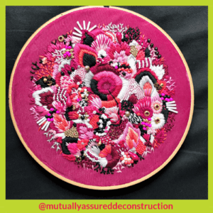 pink textures by Michelle Morgan Stitchery Stories Embroidery Podcast Guest