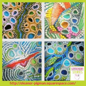 beaded tide pools by Eleanor Pigman Stitchery Stories Embroidery Podcast Guest