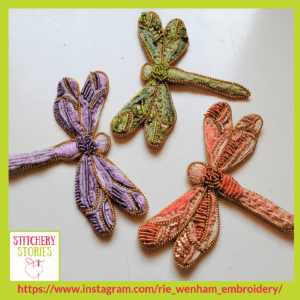 Dragonflies by Rie Wenham Stitchery Stories embroidery Podcast Guest (1)