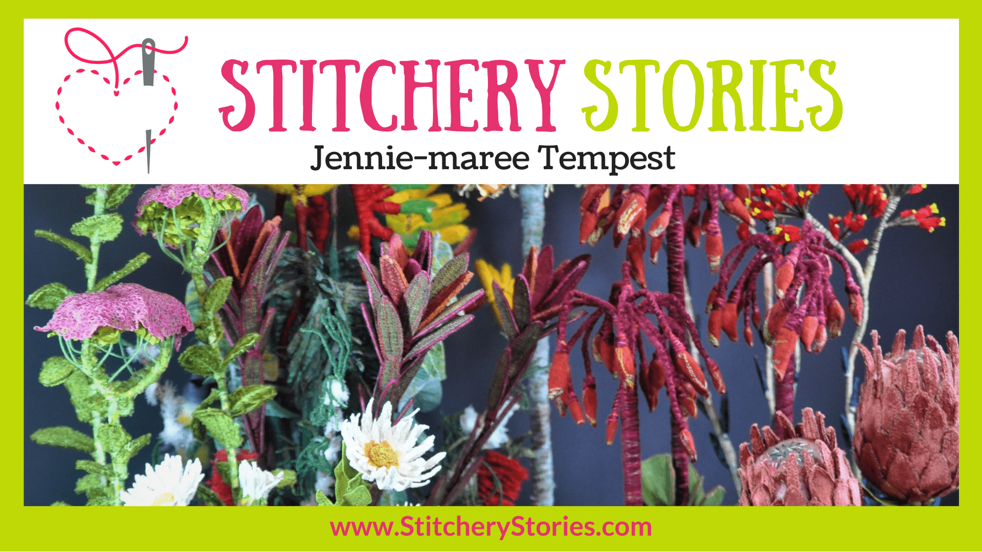 Jennie-maree Tempest guest Stitchery Stories textile art podcast Wide Art