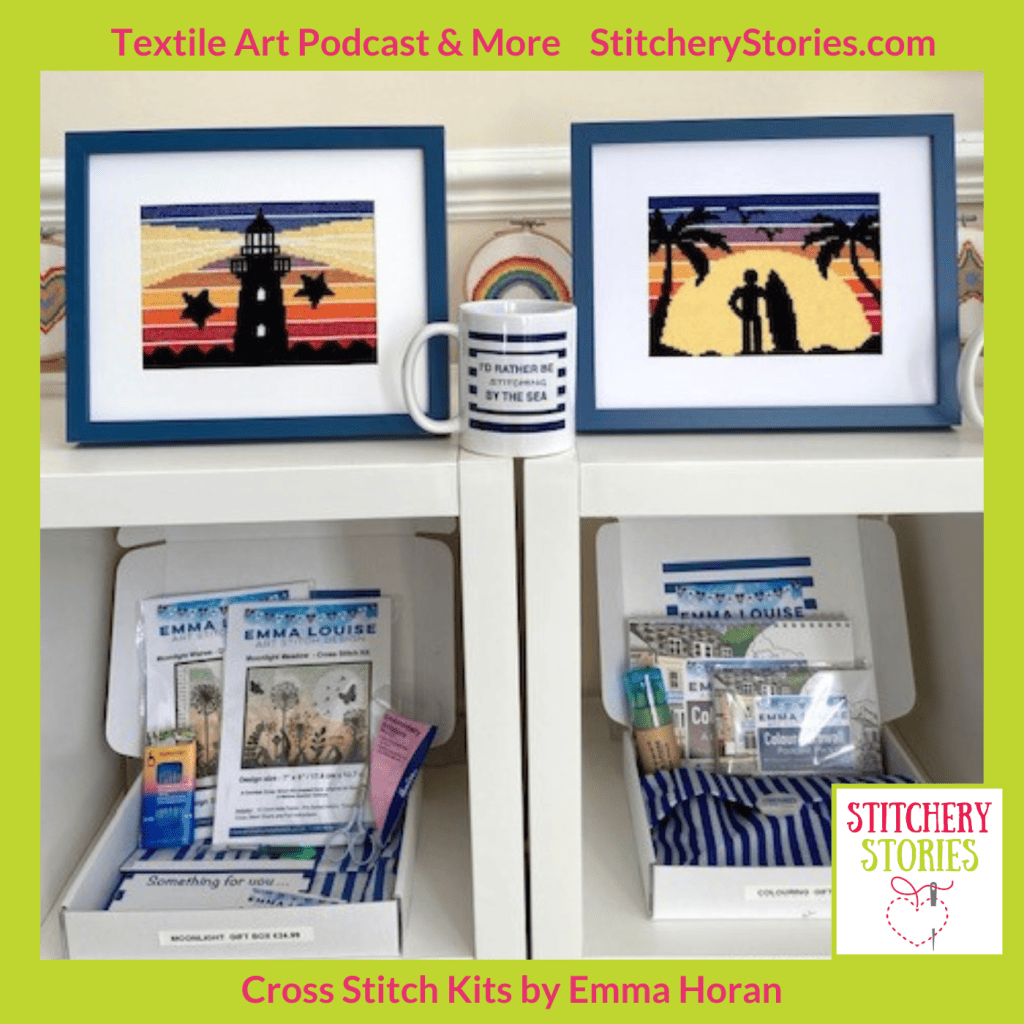 Retro Duo Emma Horan Cross stitch kit stitchery stories podcast