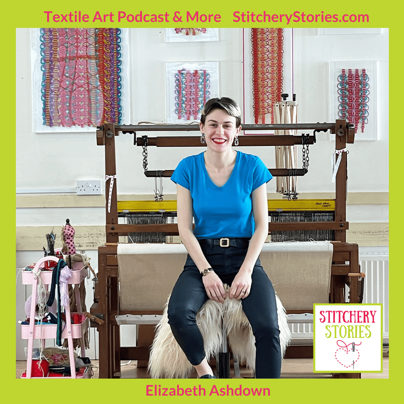 Elizabeth Ashdown guest artist on Stitchery Stories textile art podcast