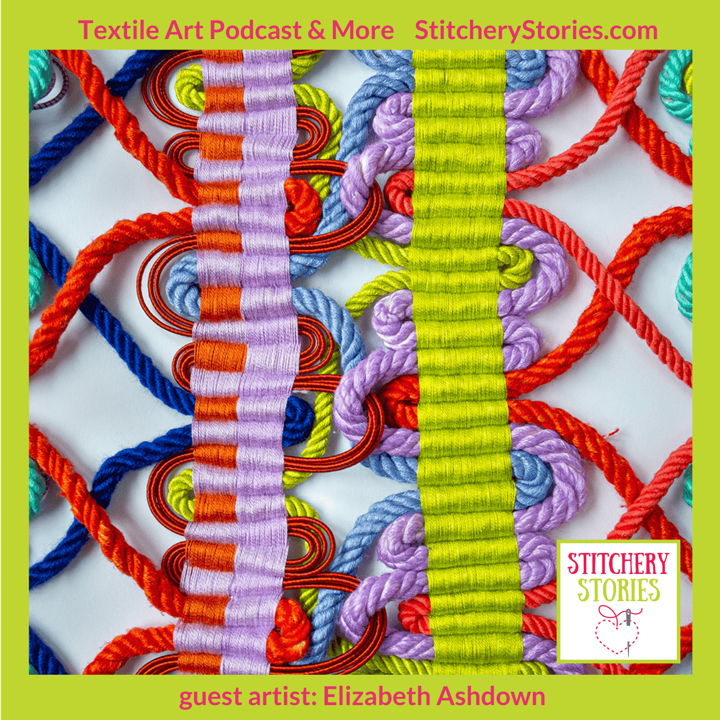 Hand woven Passementerie by Elizabeth Ashdown stitchery stories textile art podcast